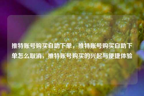 推特账号购买自助下单，推特账号购买自助下单怎么取消，推特账号购买的兴起与便捷体验