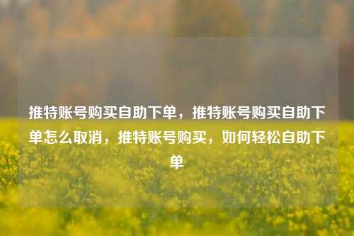 推特账号购买自助下单，推特账号购买自助下单怎么取消，推特账号购买，如何轻松自助下单