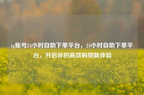 tg账号24小时自助下单平台，24小时自助下单平台，开启你的高效购物新体验